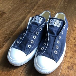 Navy blue slip on Converse